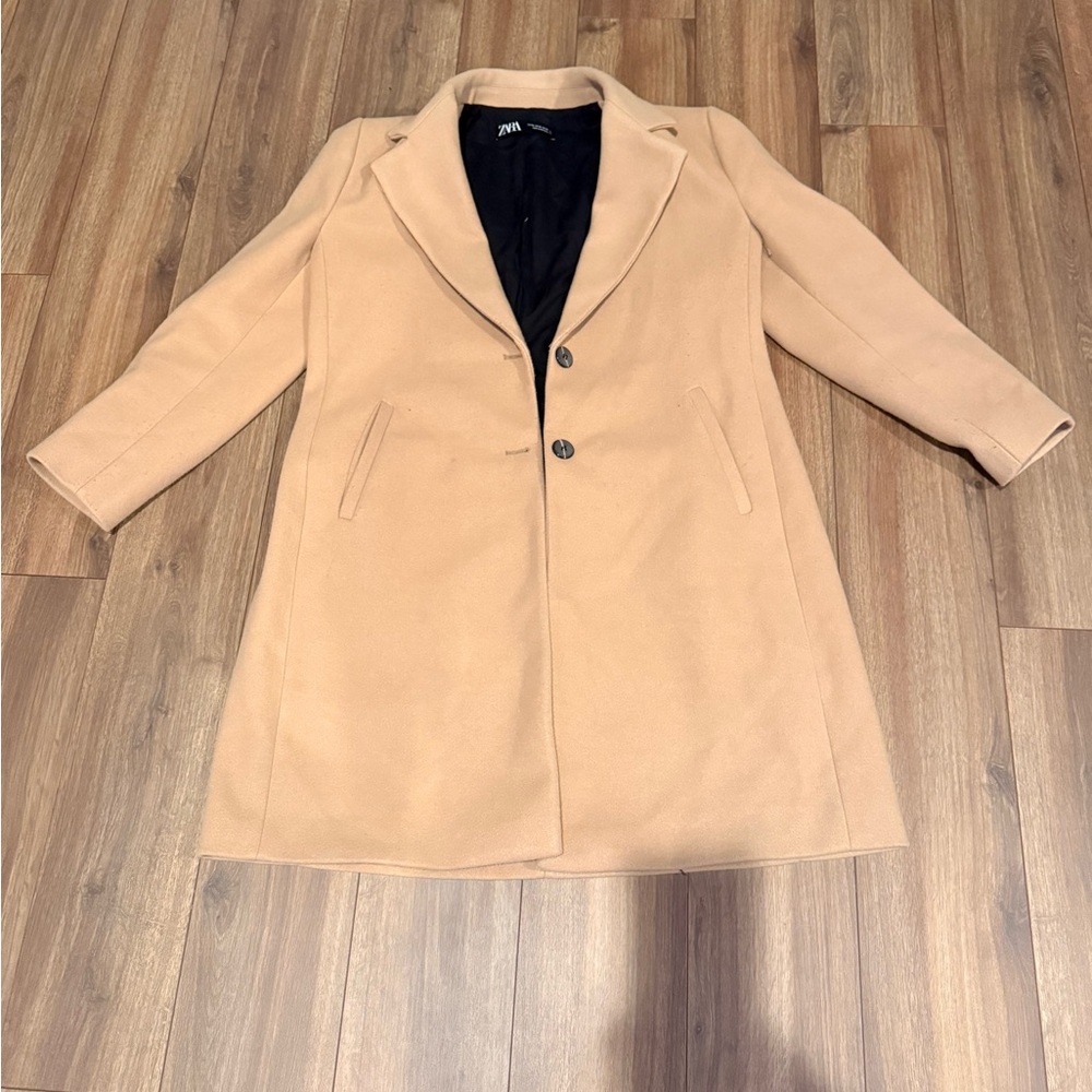 Tan Button-Up Coat XL